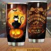 Cat Moonlight Save Halloween Gift Travel Coffee Tumbler, Cat Lovers Gift