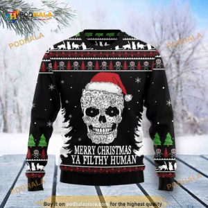Cat Skull Santa 3D Funny Ugly Christmas Sweater Xmas