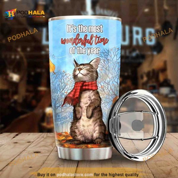 Cat Winter Its The Most Wonderful Time Of The Year Coffee Tumbler