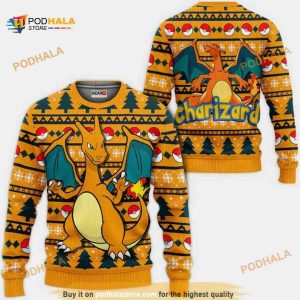 Charizard Anime Pokemon Xmas Ugly Christmas Sweater