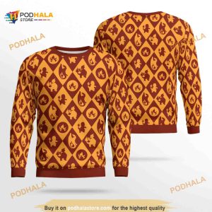 Charmander Pokemon Color Block Funny Ugly Sweater