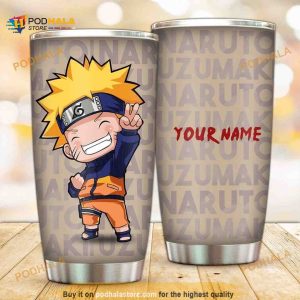 Chibi Naruto Anime Custom Name Gift Travel Coffee Tumbler