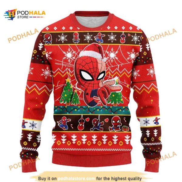 Chibi Spiderman Marvel Ugly Xmas Wool Sweater