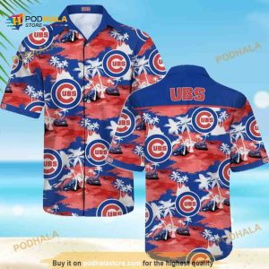 MLB Chicago Cubs Hawaiian Shirt Sunset And Coconut Tree Beach Lovers Gift