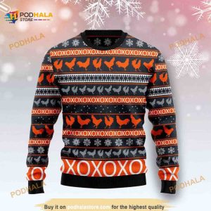 Chicken 3D Christmas Funny Ugly Sweater Pattern