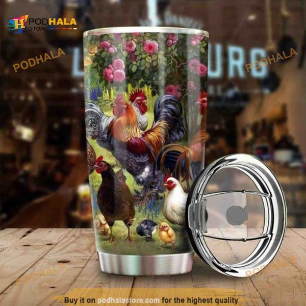 Chicken Farm Gift Travel Coffee Tumbler All Over Print