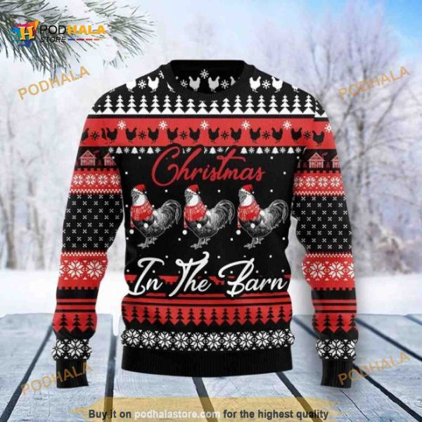 Chicken Farm Xmas Wool Funny Ugly Sweater