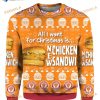Chicken Sandwich Ugly Christmas Sweater 3D