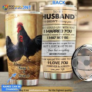Chicken To My Husband Custom Name Gift Travel Coffee Tumbler