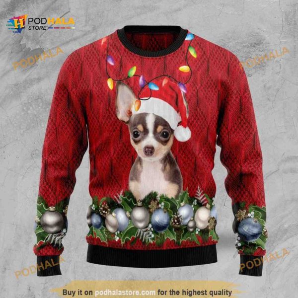 Chihuahua 3D Christmas Funny Ugly Sweater Beauty