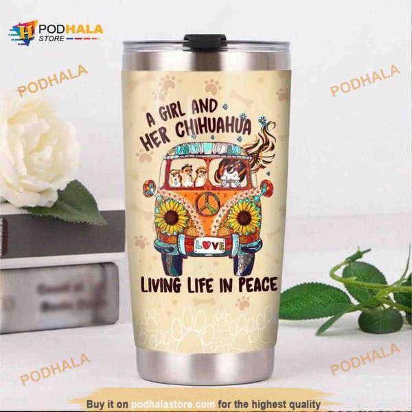Chihuahua Dog A Girl And Her Chihuahua Coffee Tumbler