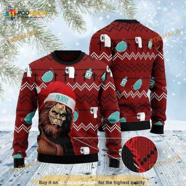 Christmas Bigfoot 3D Funny Ugly Sweater