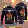 Christmas Funny Ugly Sweater 3D Patterns And Big Man With Child Play Together