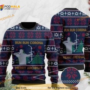 Christmas Funny Ugly Sweater Run Run Corona 3D, Funny Xmas Gifts