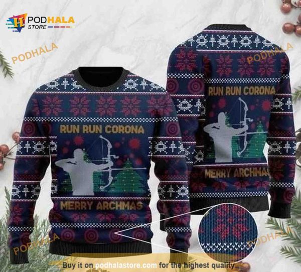 Christmas Funny Ugly Sweater Run Run Corona 3D, Funny Xmas Gifts