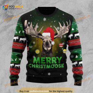 Christmas Merry Christmoose Funny Ugly Sweater 3D, Funny Xmas Gifts