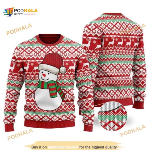 Christmas Snowman 3D Funny Ugly Sweater, Funny Xmas Gifts
