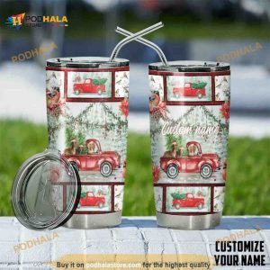 Christmas Truck With Duchshand Gift Travel Coffee Tumbler