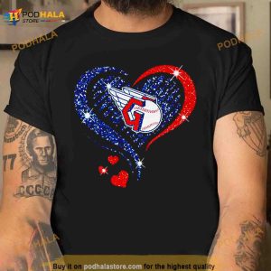 Cleveland Guardians Baseball Logo Heart Diamond Shirt 2