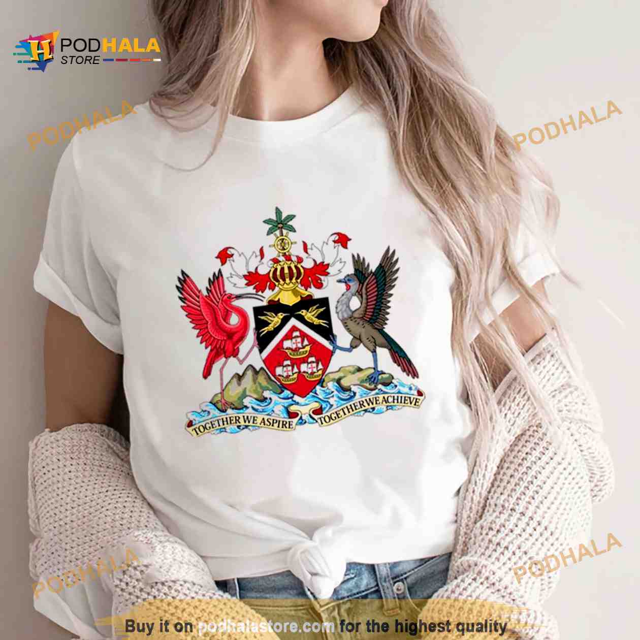 Coat Of Arms Of Trinidad And Tobago Tapestry Shirt Coat Of Arms Of Trinidad And Tobago Tapestry Shirt