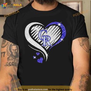 Colorado Rockies Baseball Logo Heart Diamond Shirt 2