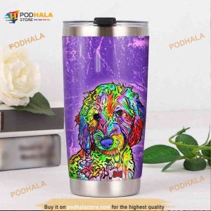 Colorful Labradoodle Dog Gift Travel Coffee Tumbler
