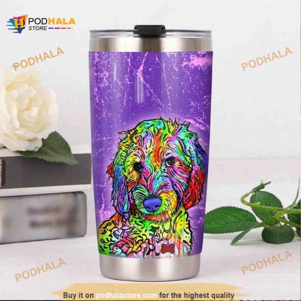 Colorful Labradoodle Dog Gift Travel Coffee Tumbler