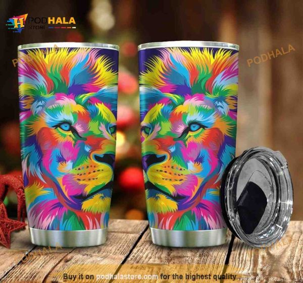 Colorful Lion Gift Travel Coffee Tumbler All Over Print 3D