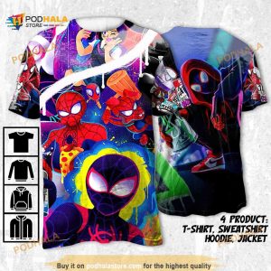 Colorful Spider Man Marvel 3D Shirt, Superhero Movie 3D Tee
