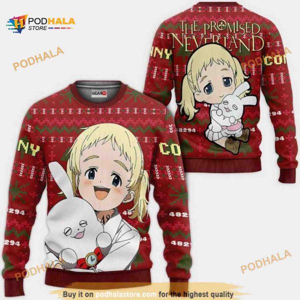 Conny Anime The Promised Neverland Christmas Funny Ugly Sweater, Funny Xmas Gifts