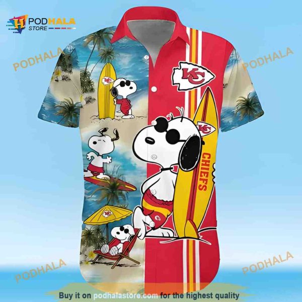 Cool Snoopy Surfing Kansas City Chiefs Funny Hawaiian Shirt