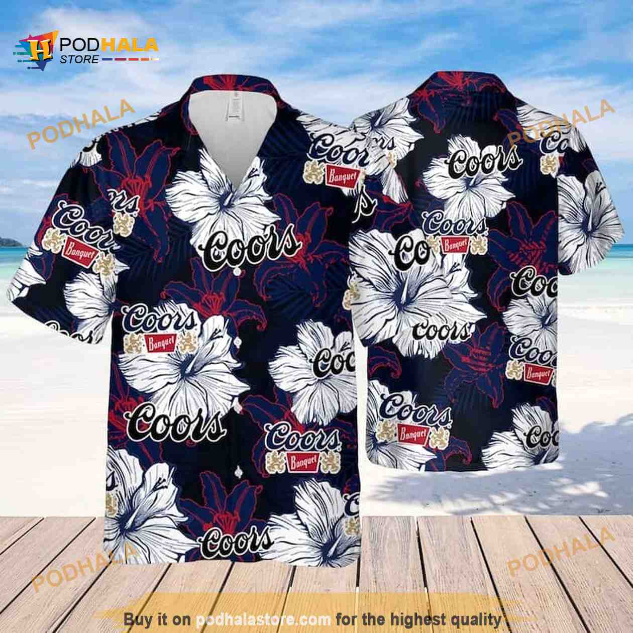 Coors Banquet Floral Pattern Funny Hawaiian Shirt Beach Gift For Beer ...