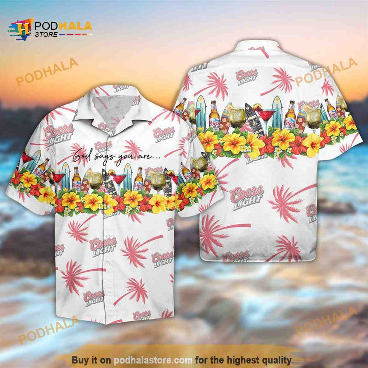 Coors Light Sea Island Pattern Hawaiian Shirt Summer Gift For Beer Lover