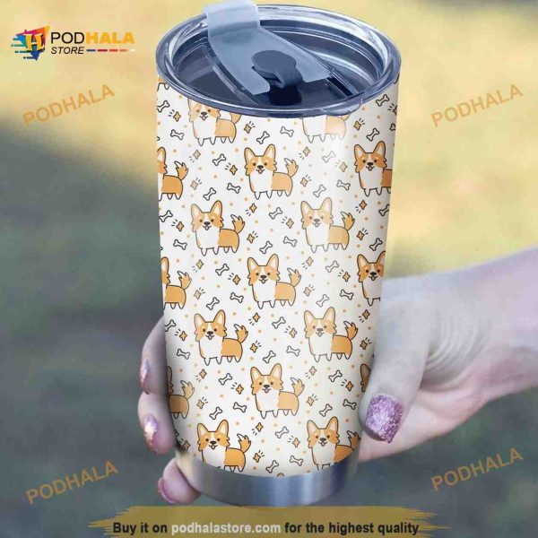 Corgi Cute Pattern Stainless Steel Cup Coffee Tumbler