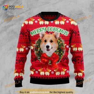 Corgi Dog All Over Printed Funny Ugly Sweater, Funny Xmas Gifts