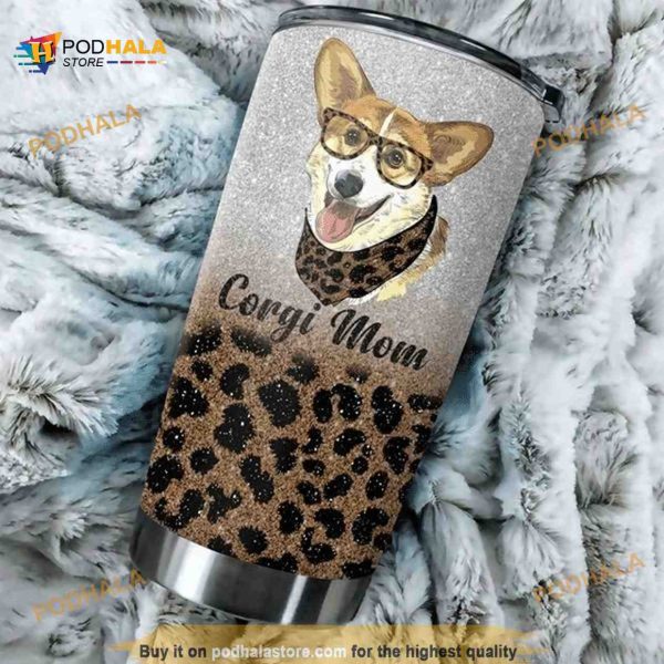 Corgi Mom Mother’s Day Leopard Glitter Gift 3d Printed Coffee Tumbler