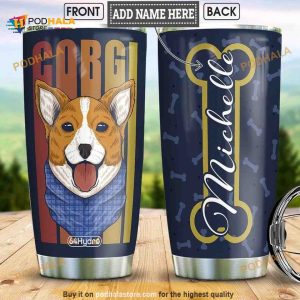 Corgi Personalized Name Dog Gift Travel Coffee Tumbler All Over Print