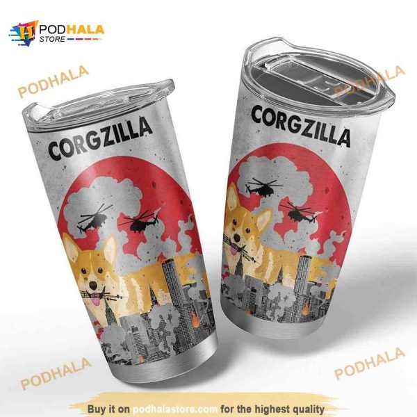 Corgi Puppies Gift Travel Coffee Tumbler All Over Print 3D