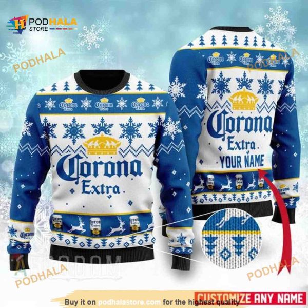 Corona Beer Merry Xmas Personalized Christmas Funny Ugly Sweater, Funny Xmas Gifts