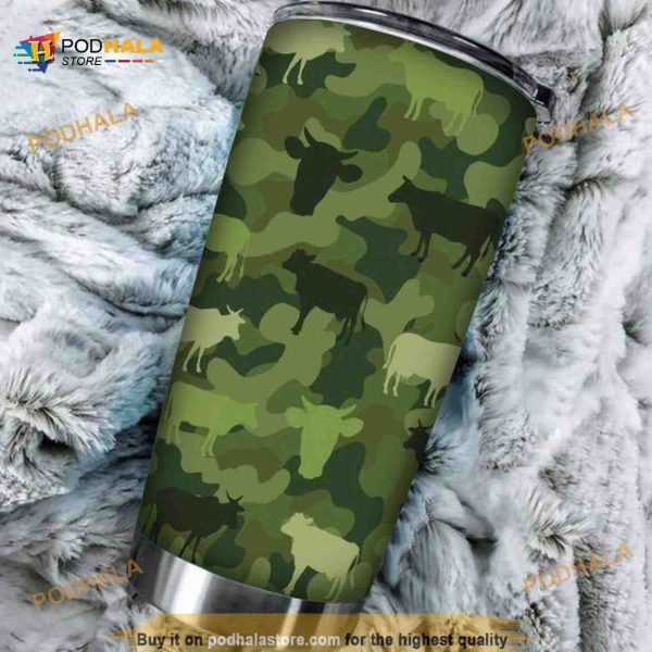 Cow Camo Gift For Lover Travel Coffee Tumbler All Over Print 3D
