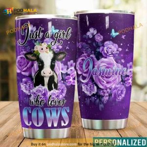 Cow Just A Girl Personalized 6 Gift Travel Coffee Tumbler