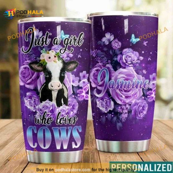 Cow Just A Girl Personalized 6 Gift Travel Coffee Tumbler