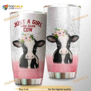 Cow Just A Girl Who Loves Gift Travel Coffee Tumbler