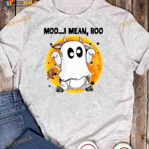 Cow White Ghost Costume Halloween White Ghost Costume, Cow Animal Lover Shirt