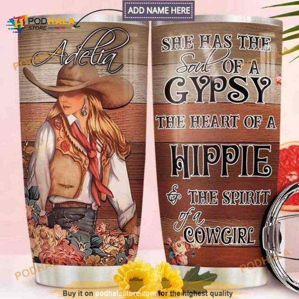 Cowgirl Personalized Gypsy Hippe Cowgirl Coffee Tumbler