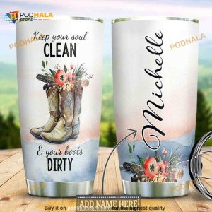 Cowgirl Personalized Keep Your Soul Clean Coffee Tumbler