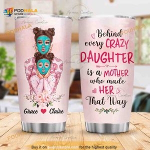 Crazy Daughter And Mom, Couple Crazy Mom And Daughter Coffee Tumbler