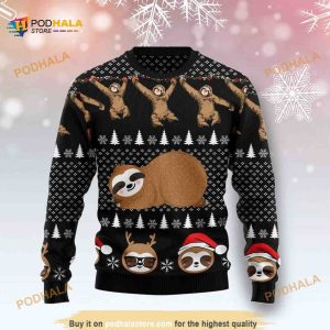 Crazy Sloth 3D Funny Ugly Sweater Xmas, Funny Xmas Gifts