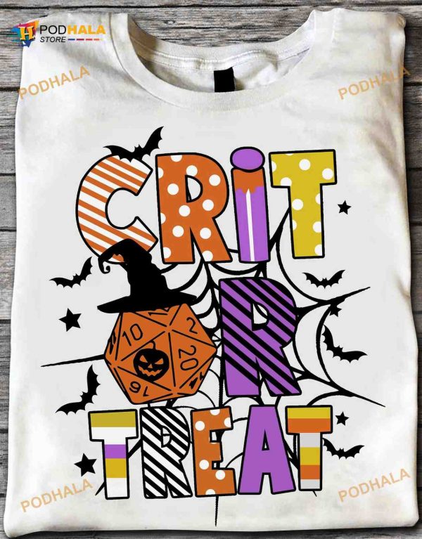 Crit Or Treat Dungeons And Dragons Halloween Costume Shirt