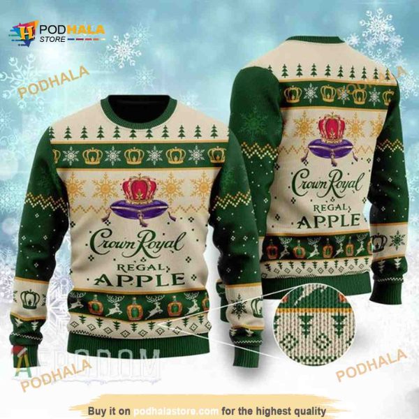 Crown Royal Regal Apple Drink Lover Funny Ugly Sweater, Funny Xmas Gifts